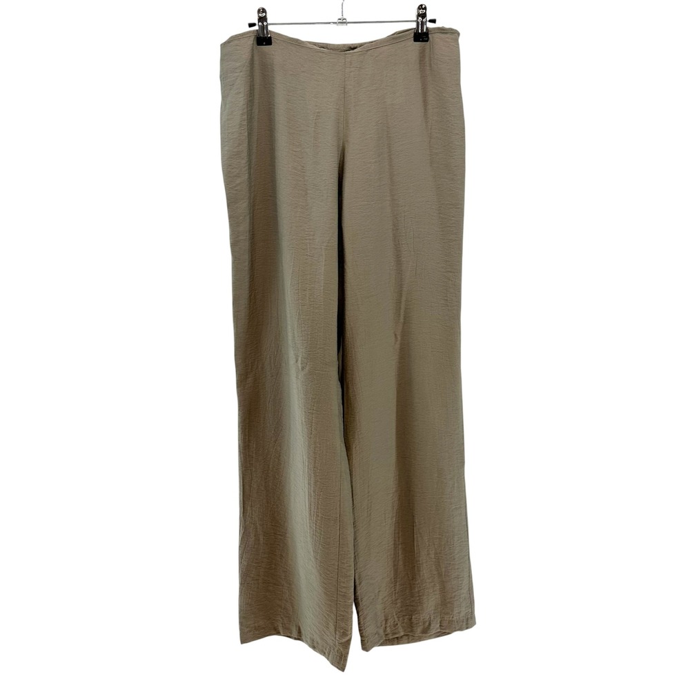 TOMMY BAHAMA Flowy Wide Leg Dress Pants • 6 • tan • minimalist chic resort wear